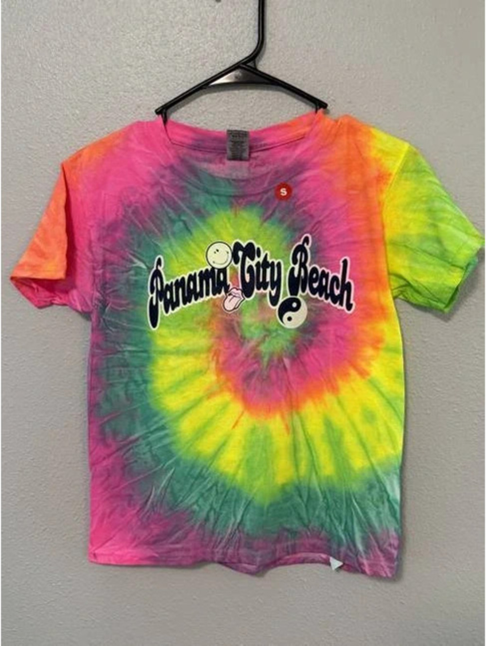 # 6182 Panama City Beach Rainbow Tie Dye Graphic T-Shirt Size S